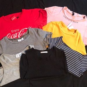 LIMITED TIME OFFER! GET 7 CROP TOPS/TEES FOR $30